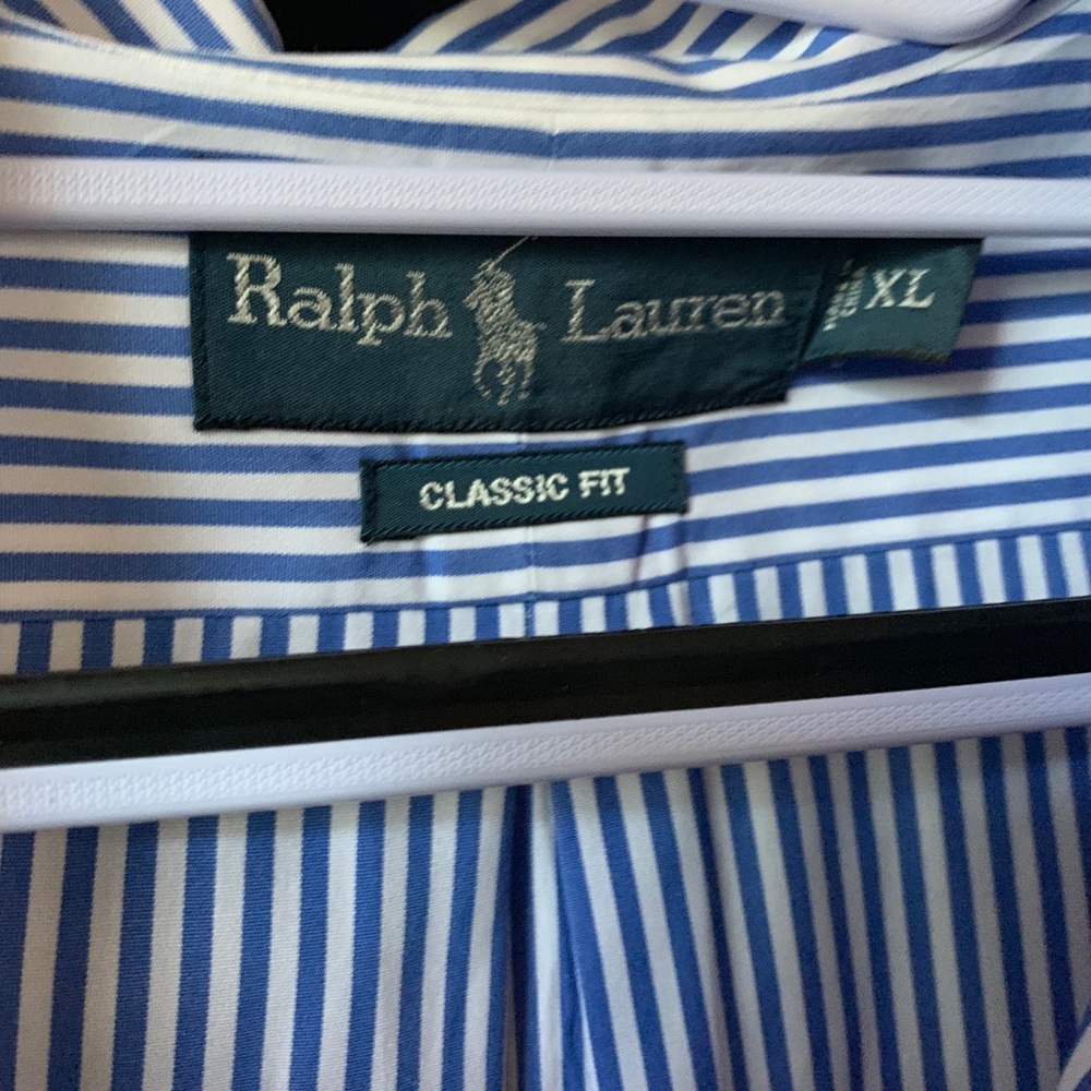 Polo Ralph Lauren Button Down Blue Stripe Shirt - Picture 3 of 5